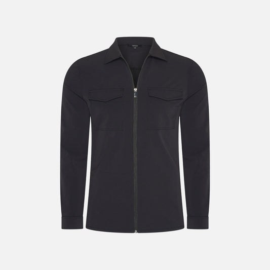 Black travel flap pocket jacket