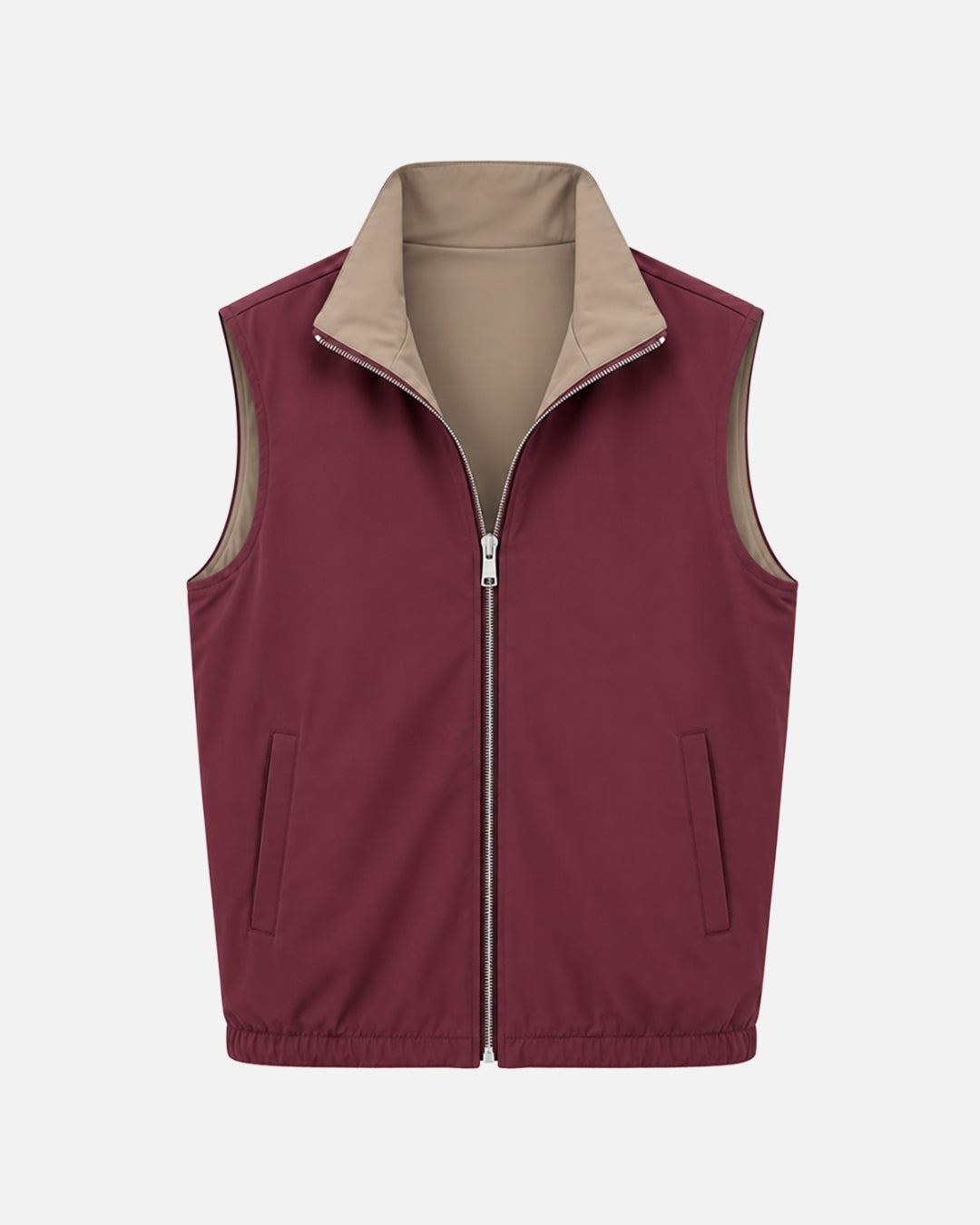 Burgundy/Taupe Reversible Travel Gilet