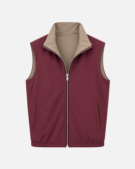 Burgundy/Falcon Reversible Travel Gilet